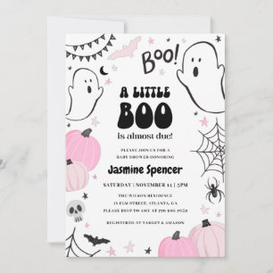 Halloween Pink Pumpkin Little Boo Baby Dusche Einladung