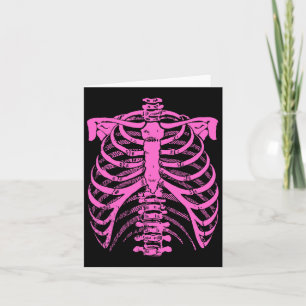 Halloween Pink Skeleton Rib Käfig Karte