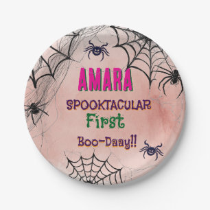 Halloween Pink und Spinnen Geburtstag Halloween Pappteller