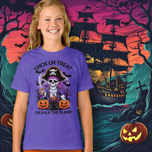 Halloween-Pirat Trick or Treat oder geh über Bord T-Shirt