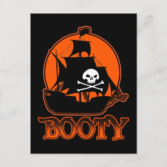 Halloween Pirate Hintern Postkarte (Vorderseite)