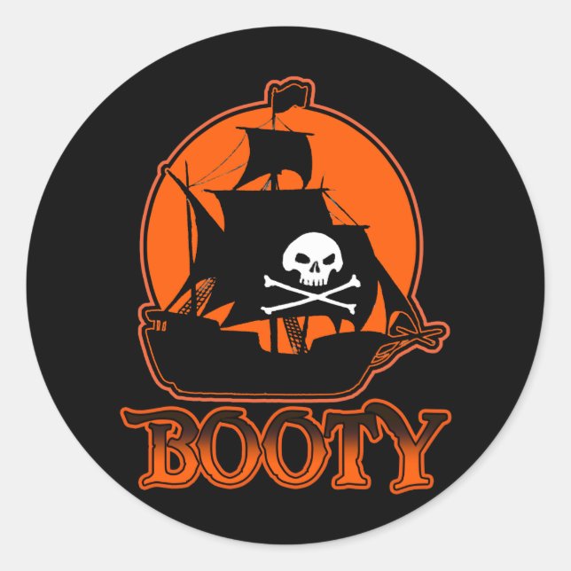 Halloween Pirate Hintern Runder Aufkleber (Vorderseite)