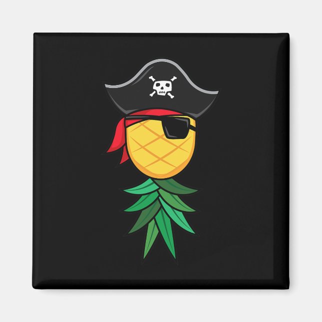 Halloween Pirate Upside Down Ananas Swingers Li Magnet (Vorne)