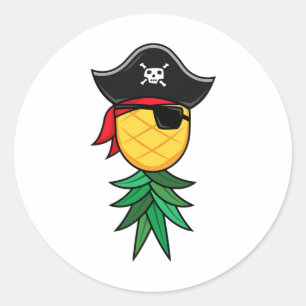 Halloween Pirate Upside Down Ananas Swingers Li Runder Aufkleber