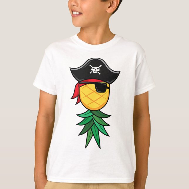 Halloween Pirate Upside Down Ananas Swingers Li T-Shirt (Vorderseite)