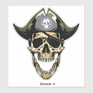 HALLOWEEN Piratenschädel Aufkleber