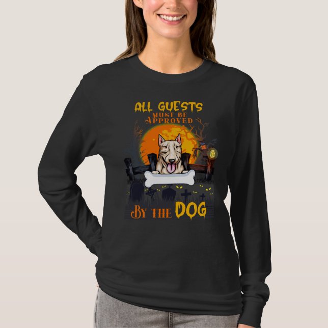 Halloween Pitbull Hunde Männer oder Frauen Pit Bul T-Shirt (Vorderseite)