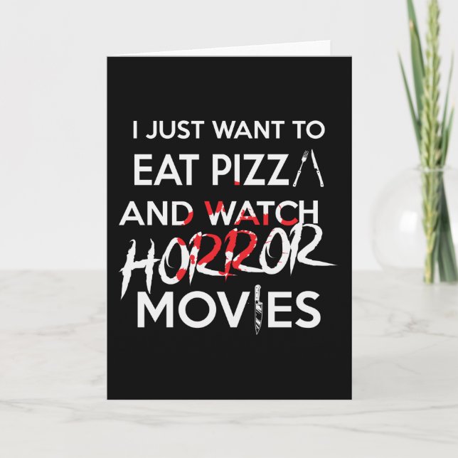 Halloween Pizza Funny Horror Movie Karte (Vorderseite)