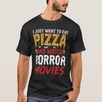 Halloween-Pizza und Horrorfilme-Typografie