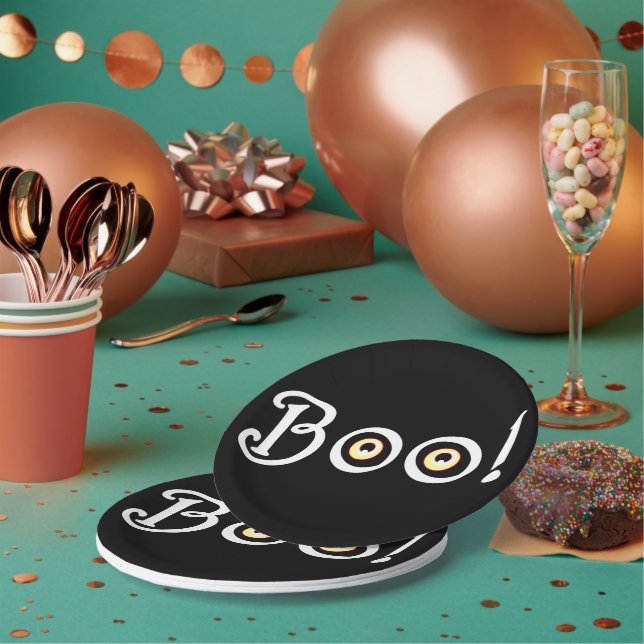 Halloween Plates Festive BOO ! Assiettes en Papier (Multi)