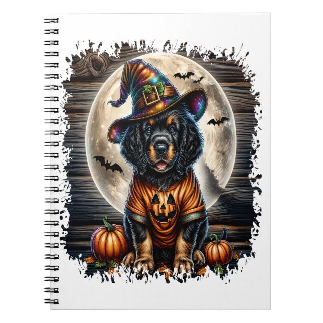Halloween-Platz mit Setter-Hund Notizblock (Vorderseite)