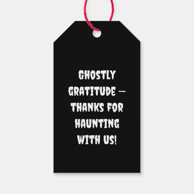 Halloween Playful White Ghost Black Festive  Geschenkanhänger (Rückseite)