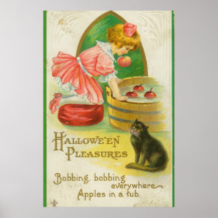 Halloween Pleasys, Vintag Poster