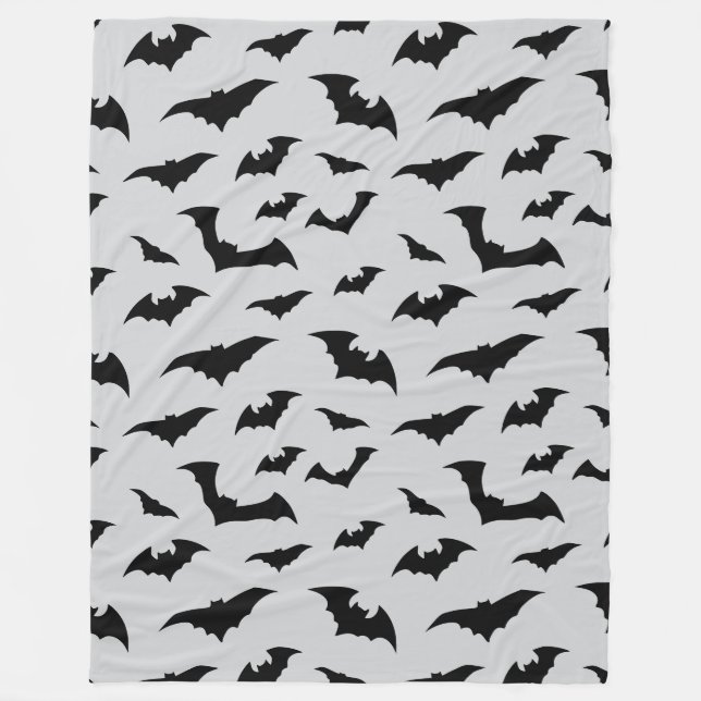 Halloween-Plüsch mit Fledermäusen überall Fleecedecke (Vorderseite)
