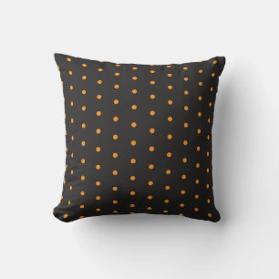 Halloween Polka Punkte schwarz und orange Kissen