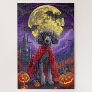 Halloween Poodle Vampire Pumpkins Beängstigend