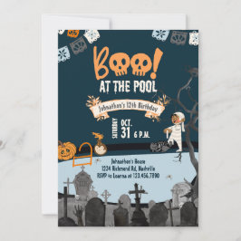 Halloween Pool Party Kinder schwimmen Halloween Ge Einladung