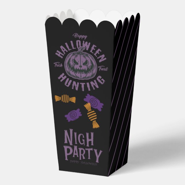 Halloween Popcorn Box - Schwarz & Lila Pumpkin Geschenkschachtel (Vorderseite)