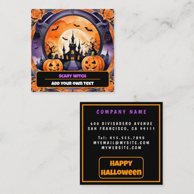 Halloween Popular Pumpkin Autumn Collection Quadratische Visitenkarte (Vorne/Hinten)