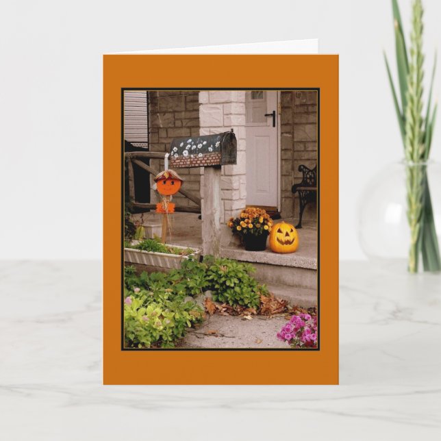 'Halloween Porch' Halloween-Karte Karte (Vorderseite)
