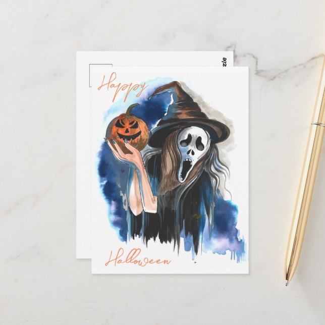 Halloween Postkarte (Vorderseite/Rückseite Beispiel)