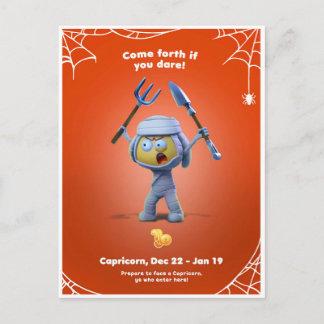 Halloween Postkarte für Capricorn