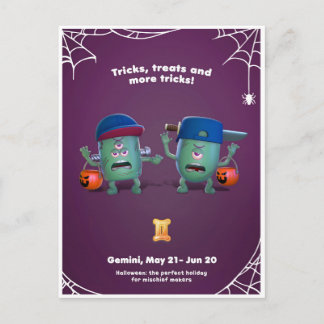 Halloween Postkarte für Gemini