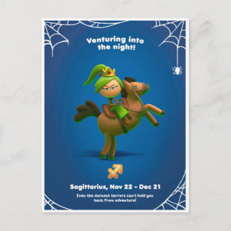 Halloween Postkarte für Sagittarius