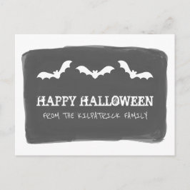 Halloween-Postkarte für Schwarz-weiße Aquarellbäde Postkarte