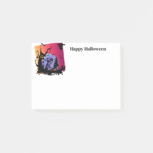 Halloween-Postnoten Post-it Klebezettel (Vorderseite)