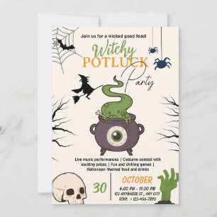 Halloween Potluck Party Einladung Card