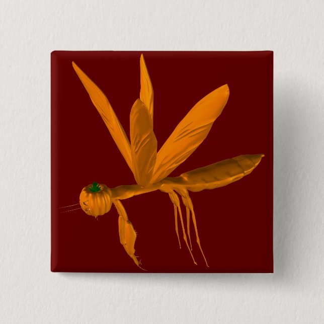 Halloween Praying Mantis Button (Vorderseite)