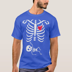 Halloween Pregnancy Costumes Schwangere Skelett  T-Shirt
