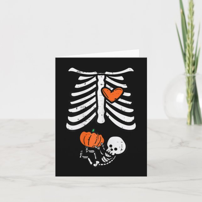 Halloween Pregnancy Skeleton Baby Halloween Costum Karte (Vorderseite)