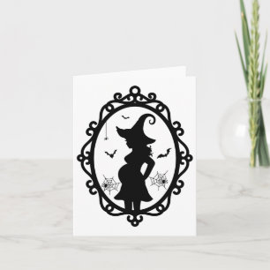 Halloween Pregnant Hexe and Mirror Hexenkostüm Karte