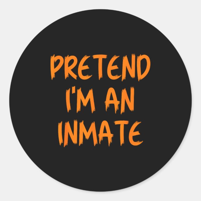 Halloween Pretend I'm An Inmate Costume Lazy Kids  Runder Aufkleber (Vorderseite)