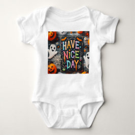 Halloween print baby strampler
