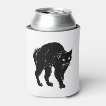 Halloween Prowling Black Cat Silhouette Zeichnend