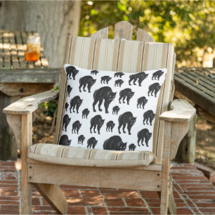 Halloween Prowling Black Cat Silhouette Zeichnend Kissen