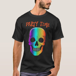 Halloween Psychedelic Schädelmaske Halloween-Kostü T-Shirt