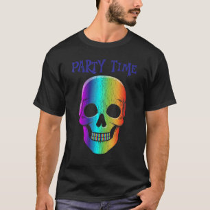 Halloween Psychedelic Schädelmaske Halloween-Kostü T-Shirt