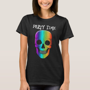 Halloween Psychedelic Schädelmaske Halloween-Kostü T-Shirt
