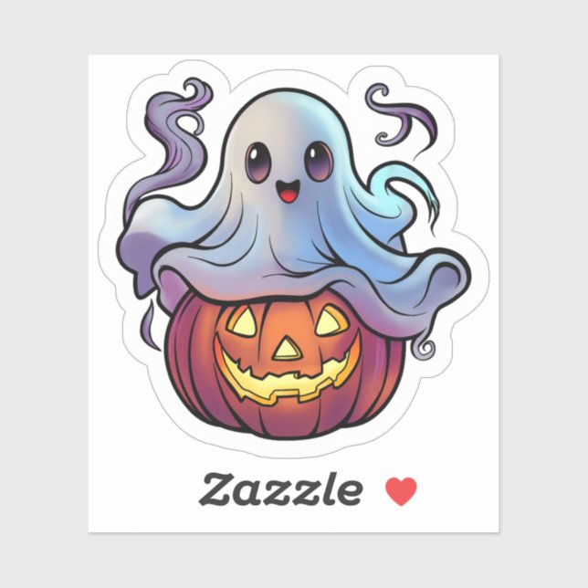 Halloween Psychofriends Niedlich Ghost Cartoon Aufkleber (Blatt)