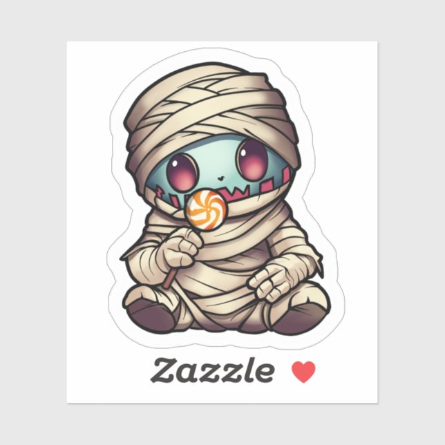 Halloween Psychofriends Niedlich Mummy Cartoon Aufkleber (Blatt)