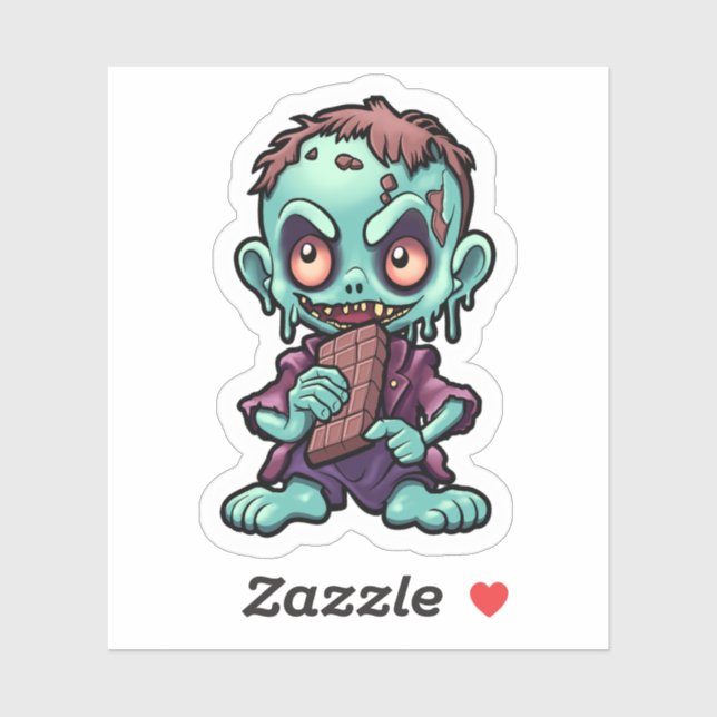 Halloween Psychofriends Niedlich Zombie Cartoon Aufkleber (Blatt)