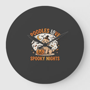 Halloween Pudel Grusel Saison Große Wanduhr