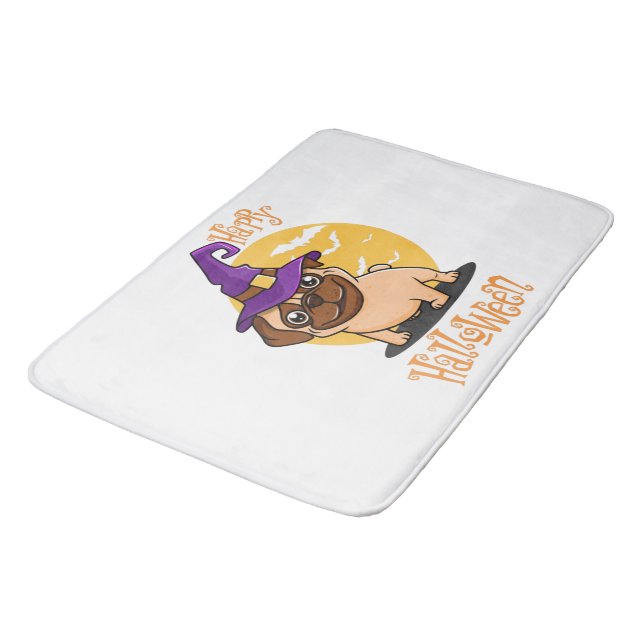 Halloween Puggy Bath Mat Badematte (Schrägansicht)