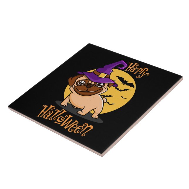 Halloween Puggy Tile Fliese (Seite)