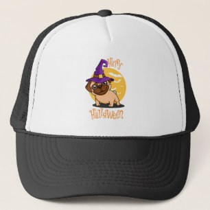 Halloween Puggy Trucker Hat Truckerkappe
