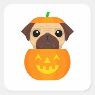 Halloween Pugkin Quadratischer Aufkleber